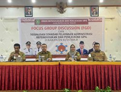 Disdukcapil Gelar FGD Sosialisasi SP Adminduk dan Capil, Poniso Berharap Pelayanan Dapat di Tingkatkan